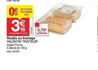 Promocash Roulés Au Fromage Valentin Traiteur offre
