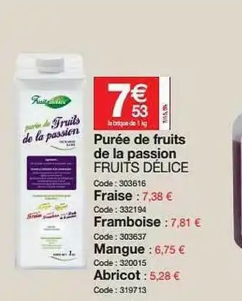 Purée De Fruits De La Passion Fruits Délice
