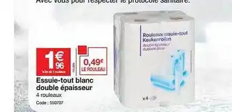 Promocash Essuie-tout Blanc Double épaissseur offre