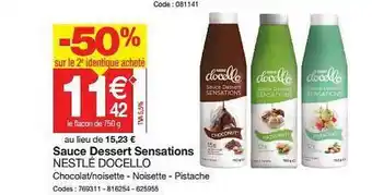 Promocash Sauce Dessert Sensations Nestlé Docello offre