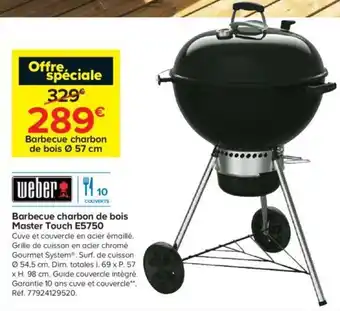 Castorama Barbecue charbon de bois master touch e5750 offre