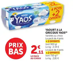 Bi1 YAOS Yaourt à la Grecque offre