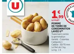 Super U LAVEE U POMME DE TERRE DE CONSOMMATION offre