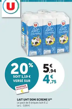 Bi1 U LAIT DEMI ECREME offre
