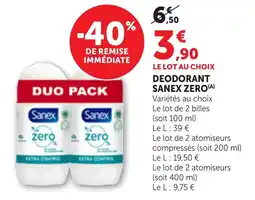 Bi1 Sanex Deodorant Zero offre