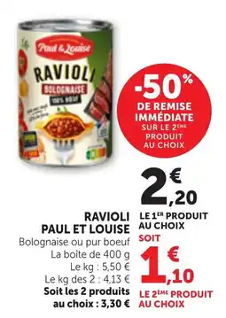 Bi1 Paul & Louise Ravioli offre