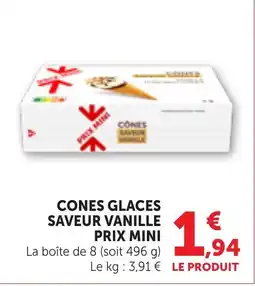 Bi1 CONES GLACES SAVEUR VANILLE offre