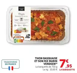 Bi1 Vendéen Thon Basquaise et son riz marin offre