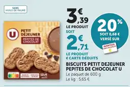 Bi1 U Biscuits petit dejuner pepites de chocolat offre