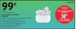 Intermarché Hyper REBORN ECOUTEURS AIRPODS 3 offre