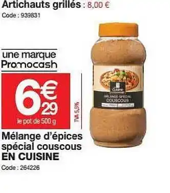 Promocash Mélange D'épices Spécial Couscous offre