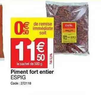 Promocash Piment Fort Entier Espig offre