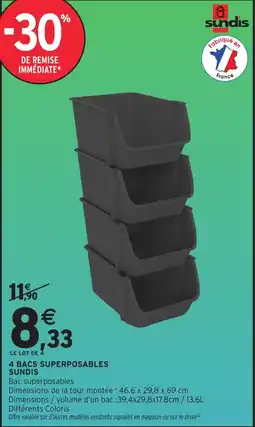 Intermarché Hyper SUNDIS Bacs superposables offre