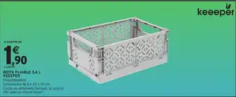 KEEPPER BOÎTE PLIABLE 3,4 L