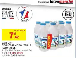 Intermarché Hyper Pâturages Lait demi-écrémé offre