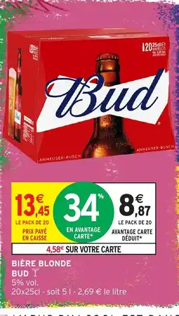 Intermarché Hyper Bud Bière blonde offre