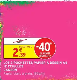 Intermarché Hyper Canson Papier à dessin offre