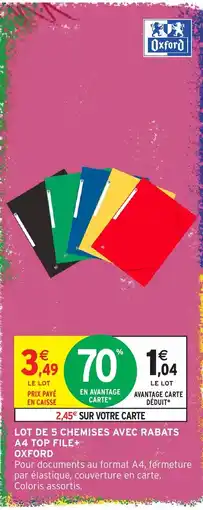 Intermarché Hyper Oxford Lot de 5 chemises rabats A4 top life + offre
