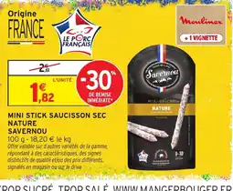 Intermarché Savernou Mini Stick Saucisson Sec Nature offre