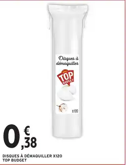 Intermarché TOP BUDGET Disques à démaquiller offre