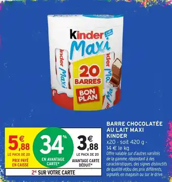 Kinder Barre chocolatée au lait maxi