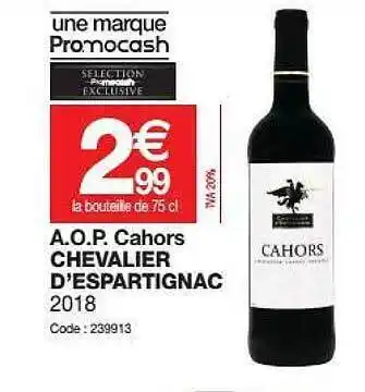A.o.p. Cahors Chevalier D'espartignac 2018