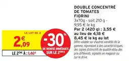 Intermarché Hyper Fiorini Double concentré de tomates offre