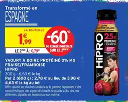 Intermarché Hyper HiPRO Yaourt à boire protéiné offre