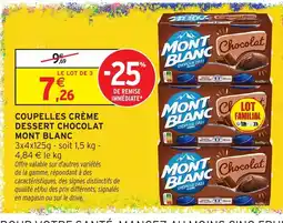Intermarché Hyper MONT BLANC COUPELLES CRÈME DESSERT CHOCOLAT offre