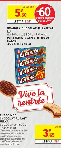 Intermarché Hyper LU Granola Chocolat au lait offre