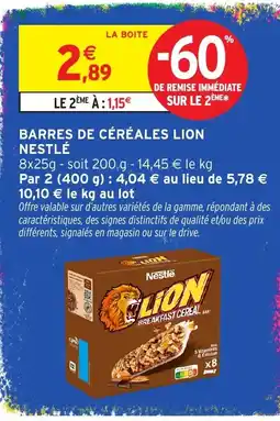 Intermarché LION BARRES DE CÉRÉALES offre