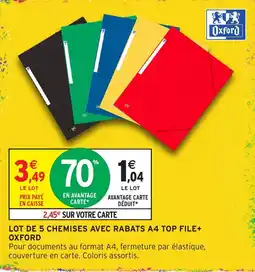 Intermarché Oxford Chemises avec rabats A4 top life+ offre