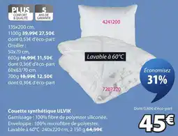 JYSK ULVIK Couette synthétique offre