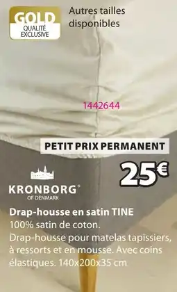 JYSK KRONBORG Drap-housse en satin TINE offre
