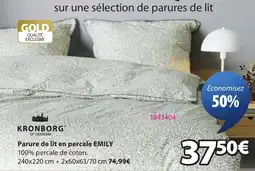 JYSK KRONBORG Parure de lit en percale EMILY offre