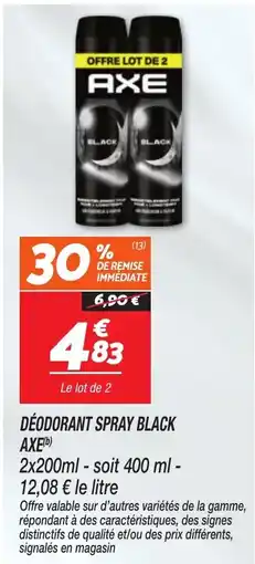 Netto AXE DÉODORANT SPRAY BLACK offre