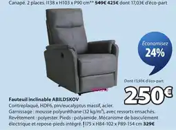 JYSK ABILDSKOV Fauteuil inclinable offre