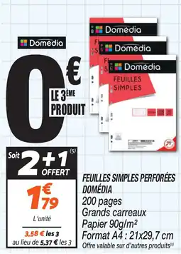 Netto Domédia Feuilles simples perforées offre