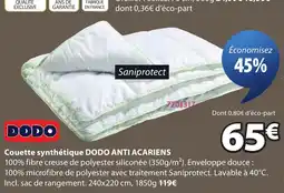 JYSK DODO Couette synthétique ANTI ACARIENS offre