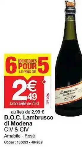 D.o.c. Lambrusco Di Modena Civ & Civ