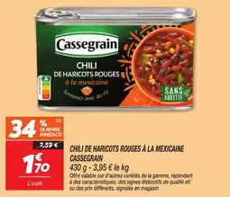 Netto Cassegrain CHILI DE HARICOTS ROUGES offre