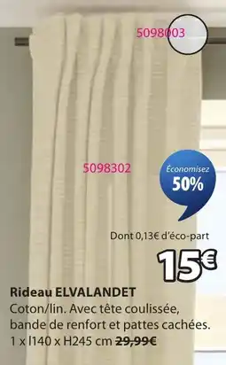 JYSK ELVALANDET Rideau offre