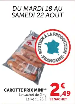 Maximarché CAROTTE PRIX MINI offre