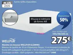 JYSK WELLPUR Matelas en mousse GLOMMA offre