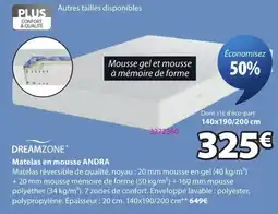 JYSK DREAMZONE Matelas en mousse ANDRA offre
