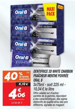 Netto Oral-B DENTIFRICE 3D WHITE CHARBON offre