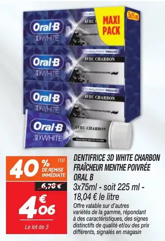 Oral-B DENTIFRICE 3D WHITE CHARBON