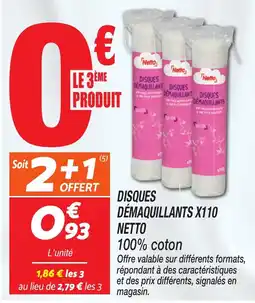 Netto Netto Disques démaquillants offre