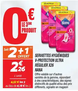 Netto Nana Serviettes hygiéniques V-protection ultra régulier offre