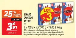 Netto LU MIKADO CHOCOLAT AU LAIT offre